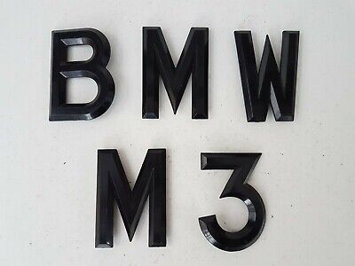 Vintage Unused Black Number Plate Letters Spell BMW M3 Showroom Mancave Sign