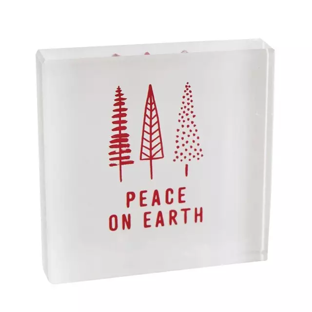 Peace On Earth Face to Face Lucite Block Size 4in SQ Pack of 3 2