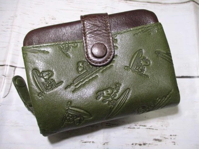 Wallet Women Bi-Fold Snoopy Round Genuine Leathersurf