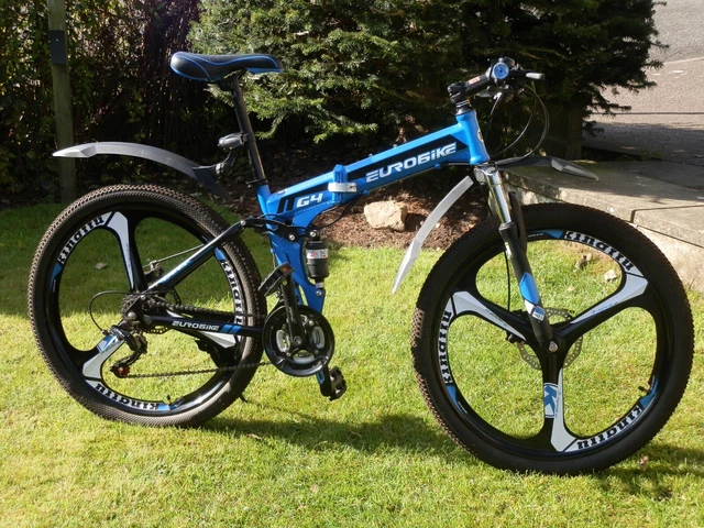 EUROBIKE G4 FOLDING Mountain Bike Shimano Brakes Gears With Full Suspension 165.00 PicClick UK