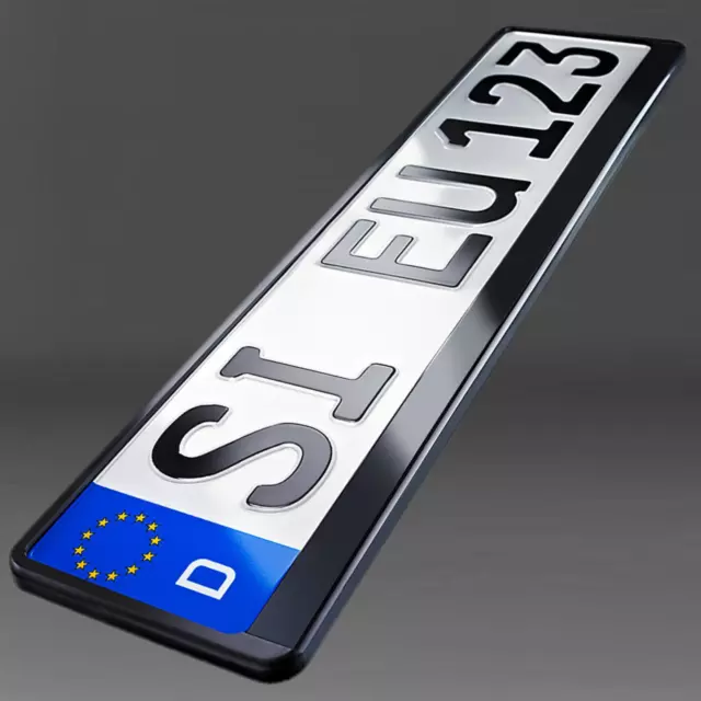 2 X KENNZEICHENHALTER schwarz Nummernschildhalter universal  Kennzeichenhalterung EUR 8,95 - PicClick DE