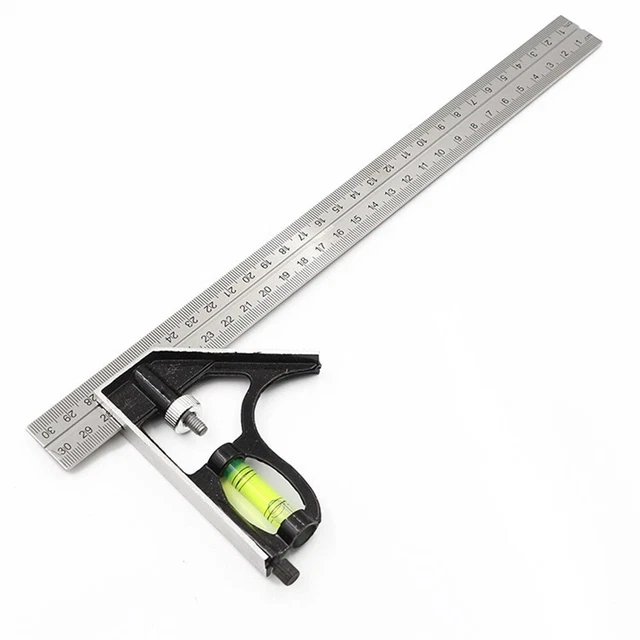 12" Aluminium Combination Square Stainless Steel Spirit Level Measuring T JE  Sg