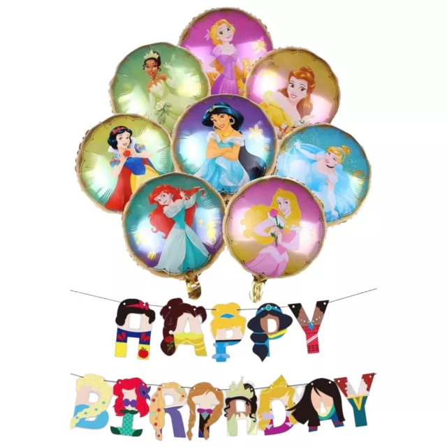 Disney Princess BIRTHDAY PARTY BALLOONS and BANNER Decorations Supplies Set NEW