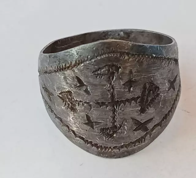 Very Stunning Ancient Silver Color Rare Ring Viking Antique Old Authentic