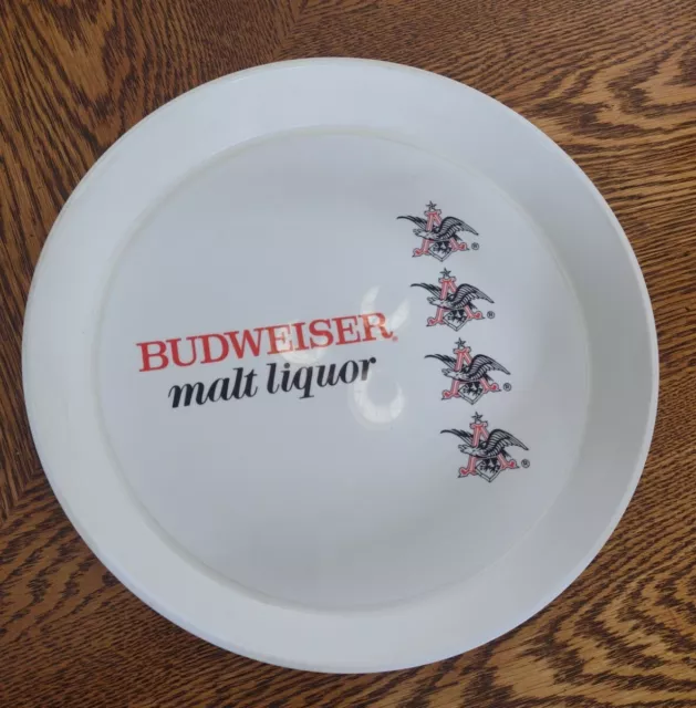 Vintage 1970’s Budweiser Malt Beverage 13” Plastic Serving Tray Very Clean