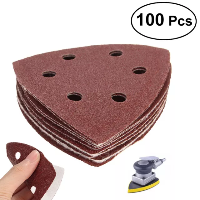 100 PCS Disc Sandpaper Triangle Detail Sander Discs Electric