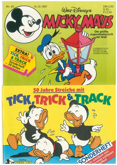 Micky Maus Heft Nr.43-1987 mit allen Festen Beilage ungelesen Z 0-1/1-(M9