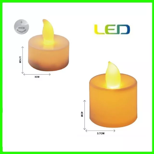 Lumino Candele Candela Elettrica A Luce Calda Led Batteria Senza Fiamma Tremolio