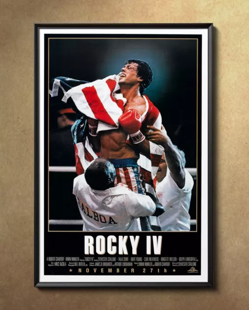 Rocky IV Sylvester Stallone 1985 Movie Poster 24"x36" Borderless Glossy 8546