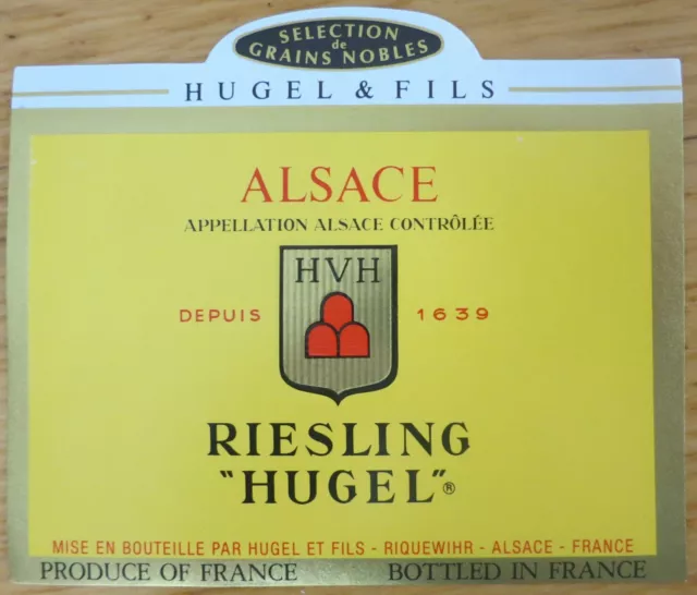 Etiquettes vin FRANCE Alsace HUGEL Riesling Hugel et Fils wine labels