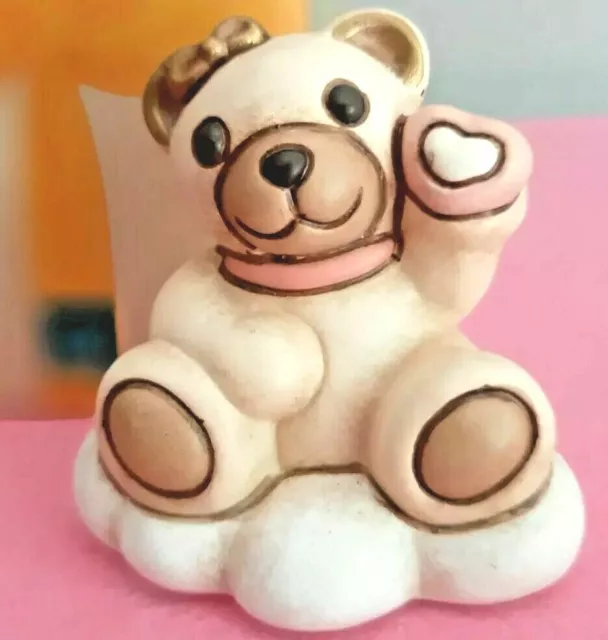 Thun Teddy Con Cuoricino Rosa .Nuovo Con Scatola...fuori Produzione..