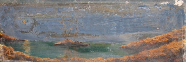 Peinture À L'huile De Paysage Marin Impressionniste Vintage
