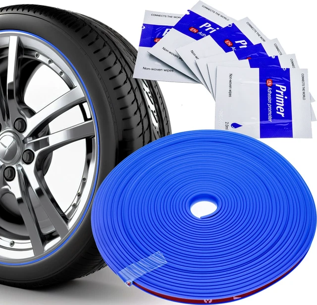 Auto Gummi Felgenschutz Felgenringe Rim Guards Gummileiste 8 Meter - Blau
