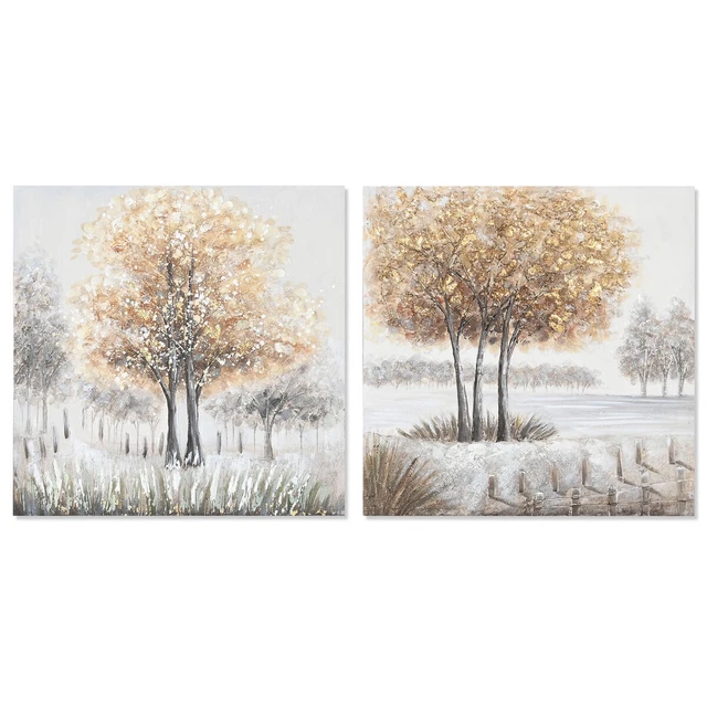 Cadre DKD Home Decor Arbre Traditionnel (80 x 3 x 80 cm) (2 Unités)