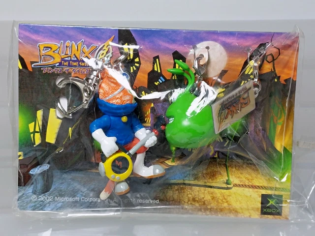 BLINX THE TIME Sweeper Keychain Figure Microsoft 2002 ‎Xbox Japan