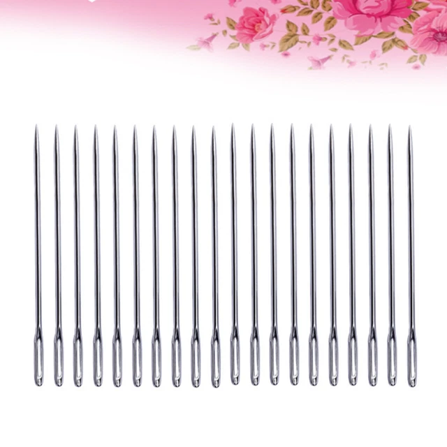 100 piezas agujas de tejido de acero inoxidable ojos grandes hágalo usted mismo ojos de plástico