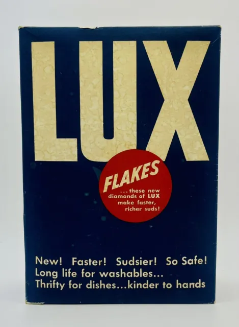 Vintage 1950s Unopened Box Lux Flakes Laundry Detergent Soap NOS 12.5 oz Full