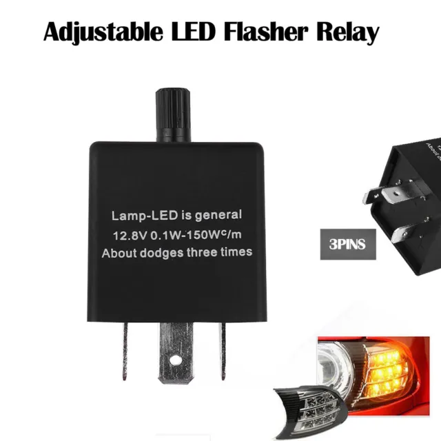 Relé flash LED CF14 KT ajustable de 3 pines fijación señal de giro hiperflash
