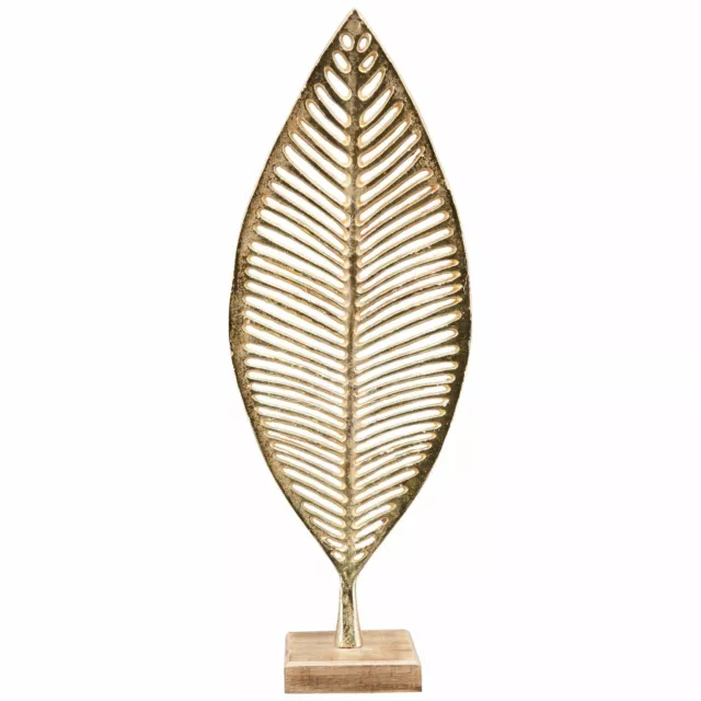 Skulptur Blätter Artisanal - Alu/Holz - 18x10x45 cm