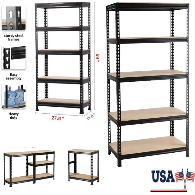 HEAVY DUTY 5 Tier Shelf Steel Muscle Rack Garage Shelving Storage Rack