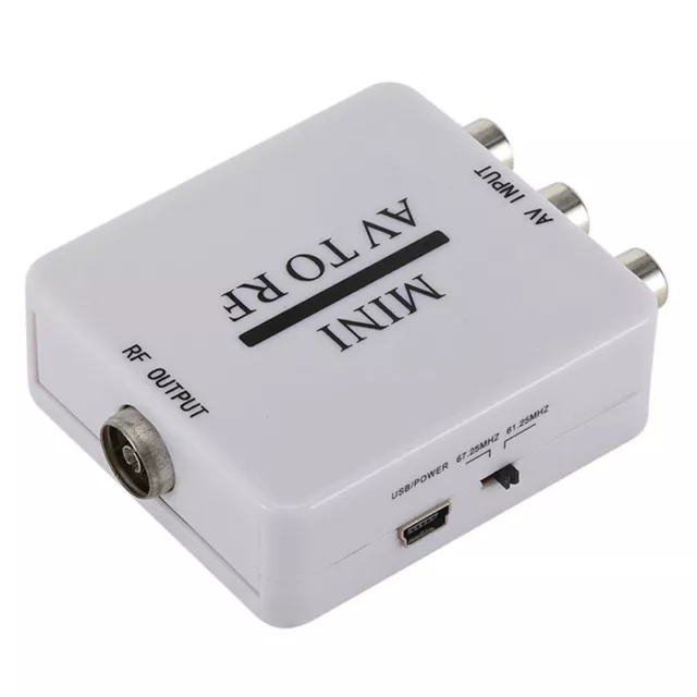 RCA/Composite A/V To RF/Coax/Coaxial Converter RF Modulator AV 2 COAX AdapterAS