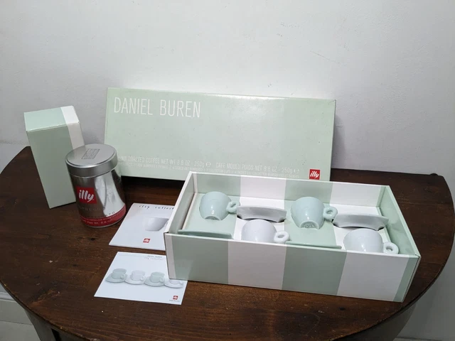 Illy collection 2004 Bianco/verde Daniel Buren cups coffee caffè