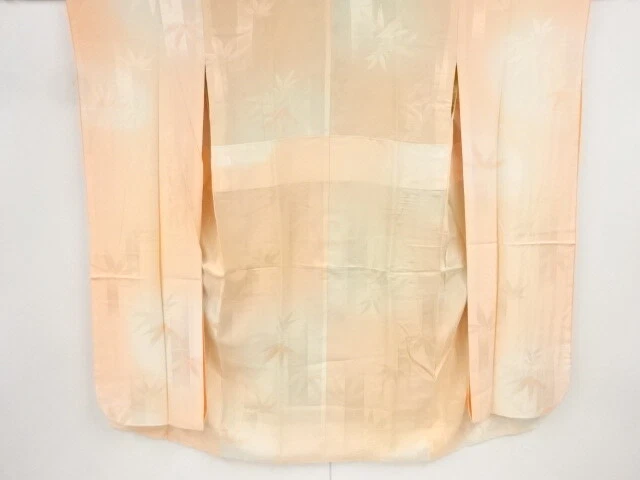 80951# Japanese Kimono / Antique Juban For Furisode / Woven Bamboo Grass