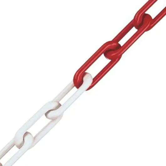 Securit Short Link Plastic Chain Red/White 8mm x 25m