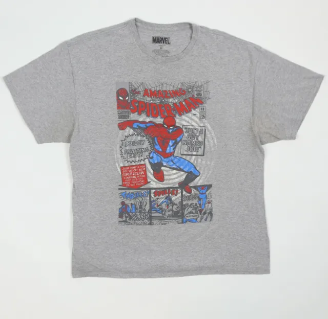Marvel Amazing Spiderman Graphic T-Shirt Size XXL Grey