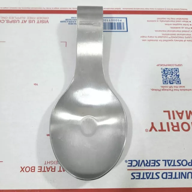 AMCO STAINLESS STEEL SPOON REST Vintage 9" LONG HEAVY GAUGE # 8158