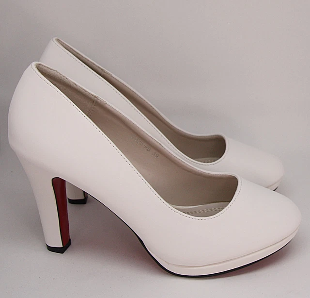SCARPE DA SPOSA Sera Plateau D collet Bianco Avorio Pelle