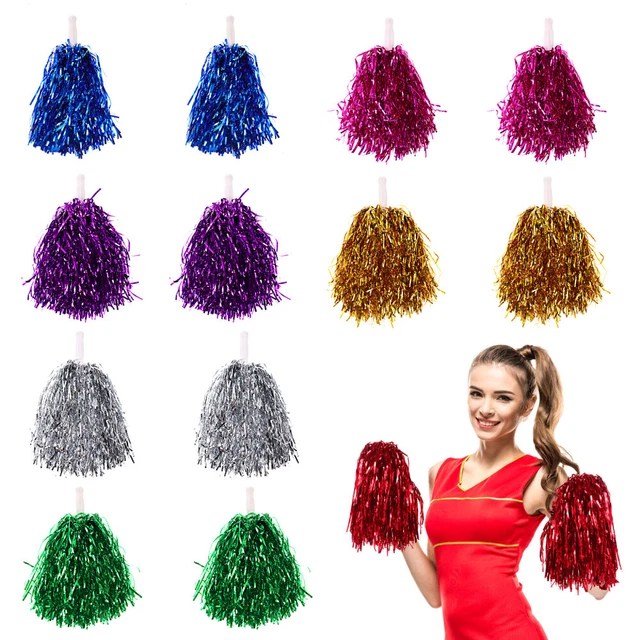 Poms Poms Cheerleaders Holding Flowers White Pompoms Bouquet