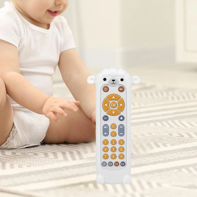 Télécommande TV Musicale Pour Bébé – Avec Lumière Douce, 3 Langues Et Coque En Silicone, Cadeau Top !