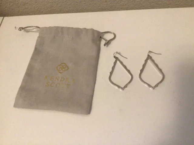 Kendra Scott Sophee Drop Silver Earrings (with Drawstring Bag)