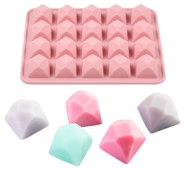 Diamonds Rocks Mould Cakes Fondant Chocolate Sweets Ice Wax Melts Resin Silicone