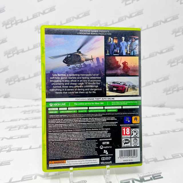 Grand Theft Auto V X360 Xbox 360 Rockstar PAL/UK Entrambi i dischi + Mappa + Manuale 2