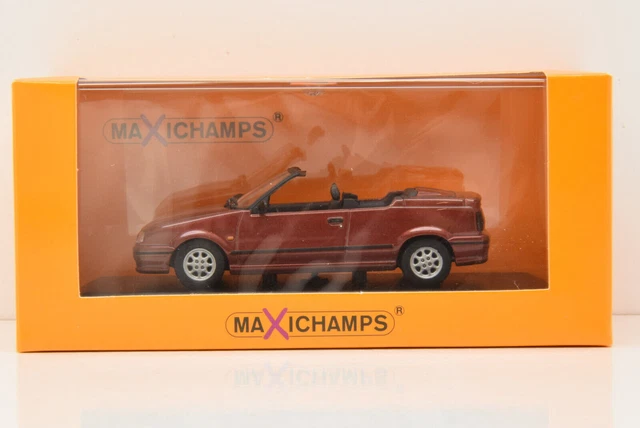Miniature Maxichamps 1/43 - Renault 19 Cabriolet 1992, Rouge Métallisé, Collection Neuve