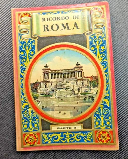 Ricordo di Roma Accordion Photo Souvenir Book with Postcards - Vintage Collectib