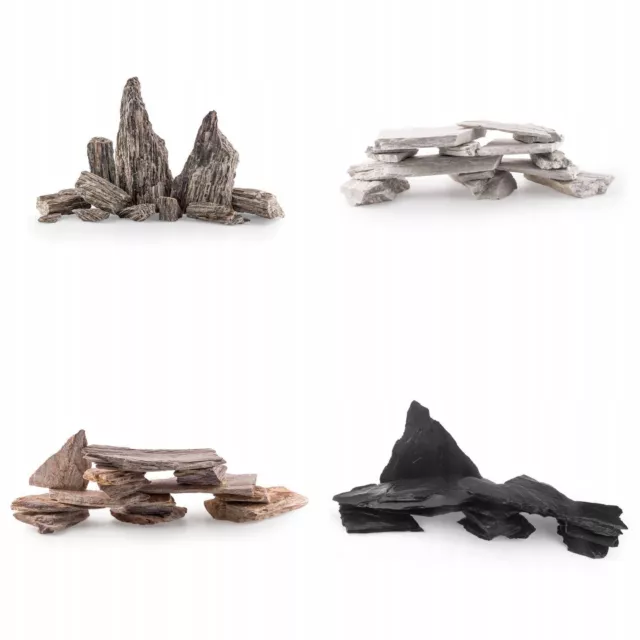 Aquarium Stone Slate Fish Tank Rock Decoration Ideal for Caves Shelters