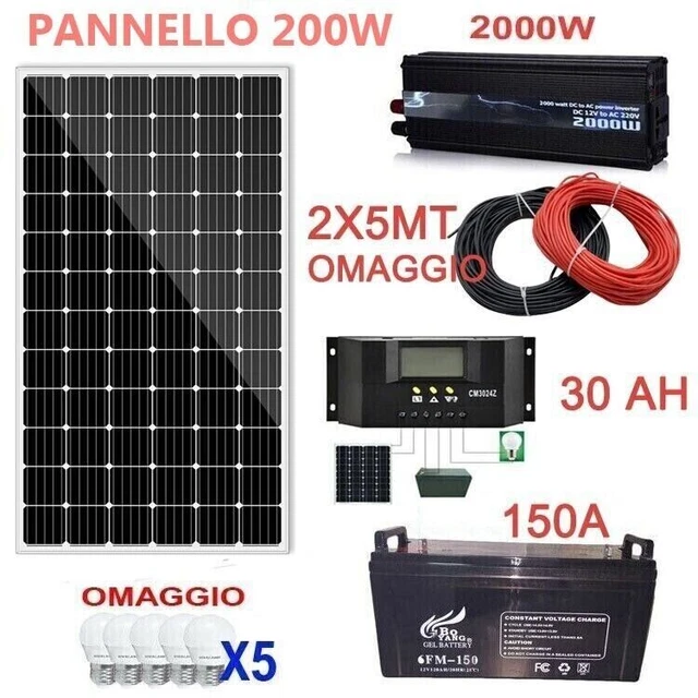 Kit Fotovoltaico 3KW Pwm Inverter 4000W Pannello Solare 300W Regolatore - Foto 6