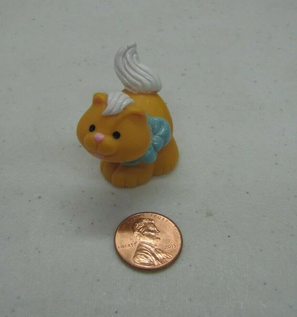 FISHER PRICE Loving Family Dollhouse BROWN CAT BLUE BOW Kitty Cat Kitten Cute!