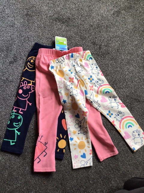 bnwt packof 3 girls peppa pig leggings age 12-18 months
