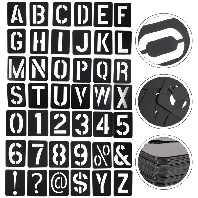 Block Letters Using Ruler BLACK PP LETTER Template Ruler Stencils Alphabet for Painting £8.99 ...