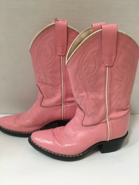 Polo Ralph Lauren Girl's Size 12.5 Western Boots Pink Leather Used Exc Cond