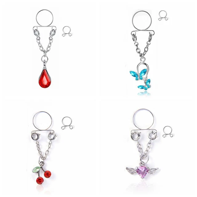 316L Surgical Steel Body Jewelry Non-Piercing Non Piercing Fake Nipple Ring