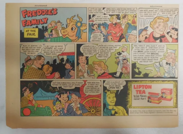 Lipton Tea Ad: "Freddie's Family at Fair !" 1930's-1950's Size: 7.5 x 10 inches
