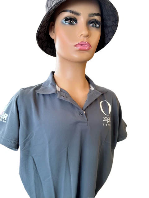Playera Polo organic nails gris dama Extra large