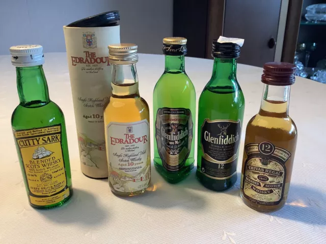 Miniatur Spirituosen 5 x Scotch Whisky - verschiedene Sorten - Sammlerstücke