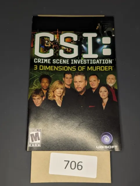 CSI: 3 Dimensions of Murder PS2 Sony Playstation 2 **MANUAL ONLY**