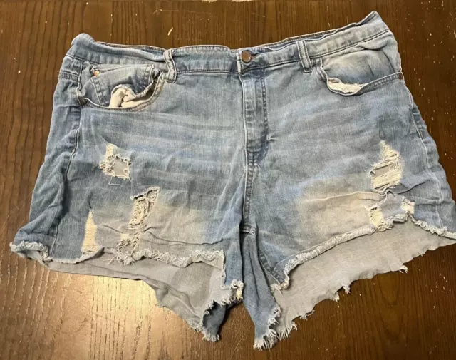 Dollhouse - Dark Ripped Cutoff Jean Shorts - Size 18